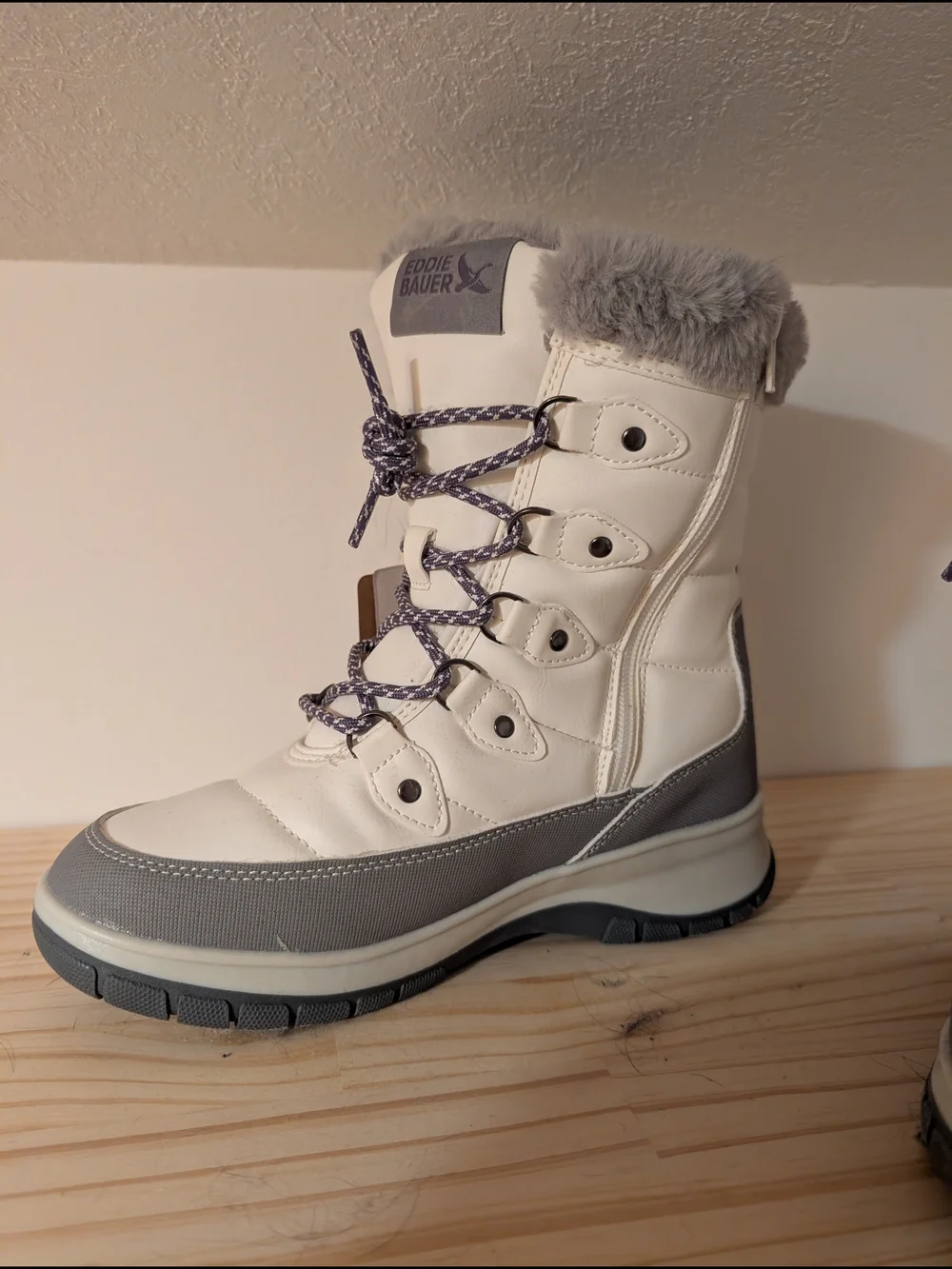 Eddie Bauer Women's White & Gray Winter Hiker Boots